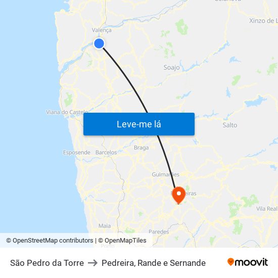 São Pedro da Torre to Pedreira, Rande e Sernande map