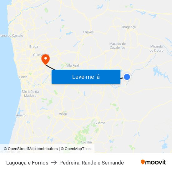 Lagoaça e Fornos to Pedreira, Rande e Sernande map