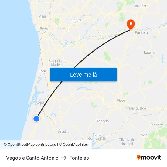 Vagos e Santo António to Fontelas map