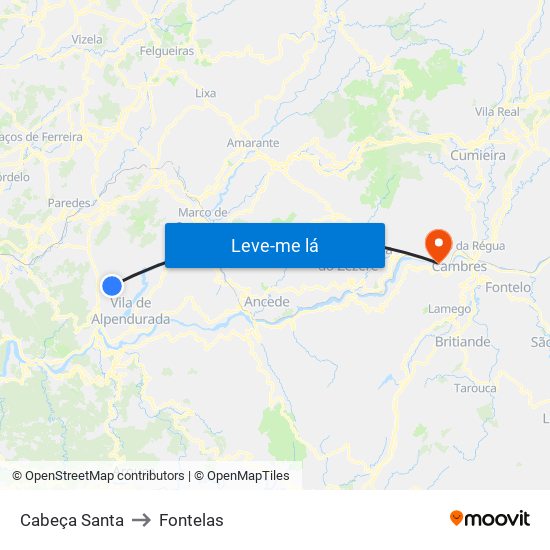 Cabeça Santa to Fontelas map