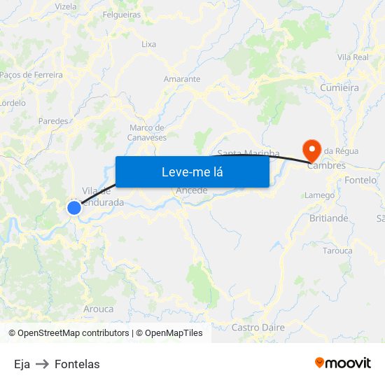 Eja to Fontelas map