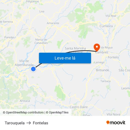 Tarouquela to Fontelas map