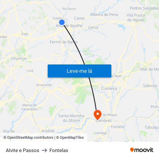 Alvite e Passos to Fontelas map