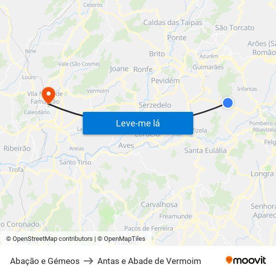 Abação e Gémeos to Antas e Abade de Vermoim map