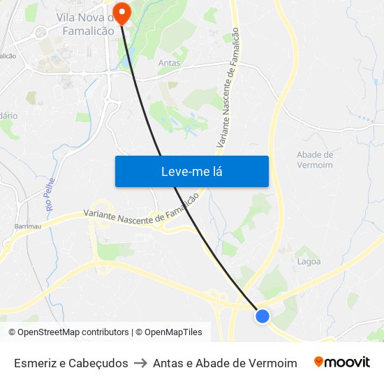 Esmeriz e Cabeçudos to Antas e Abade de Vermoim map