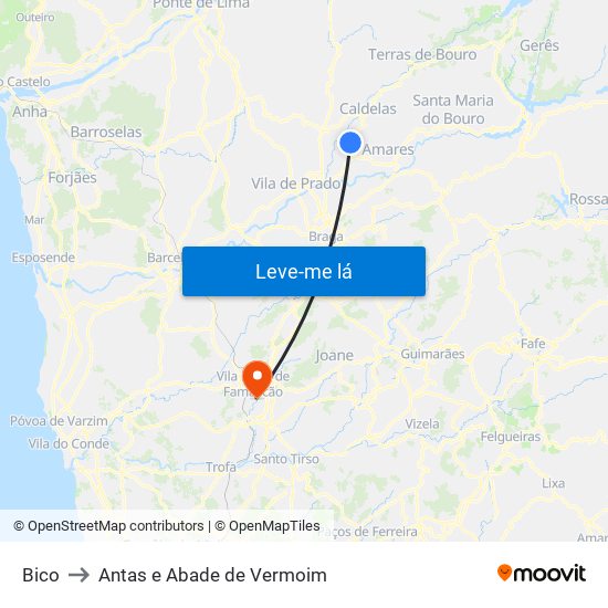 Bico to Antas e Abade de Vermoim map