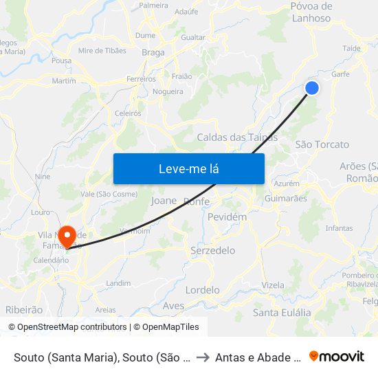 Souto (Santa Maria), Souto (São Salvador) e Gondomar to Antas e Abade de Vermoim map