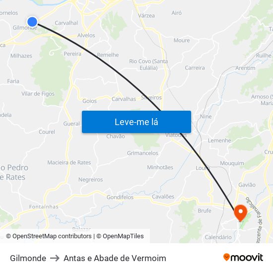 Gilmonde to Antas e Abade de Vermoim map