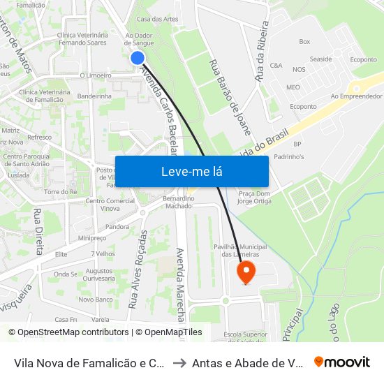 Vila Nova de Famalicão e Calendário to Antas e Abade de Vermoim map