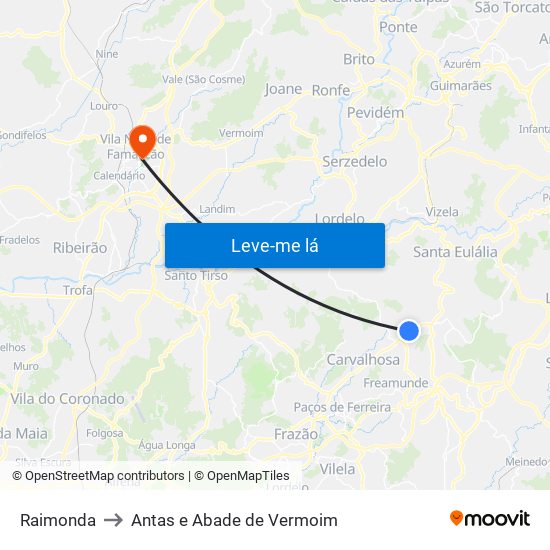 Raimonda to Antas e Abade de Vermoim map