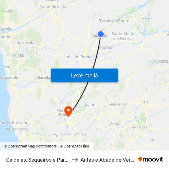 Caldelas, Sequeiros e Paranhos to Antas e Abade de Vermoim map