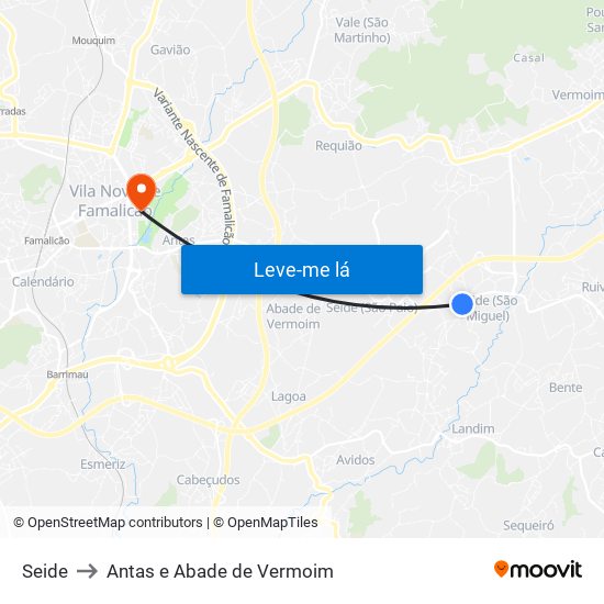 Seide to Antas e Abade de Vermoim map