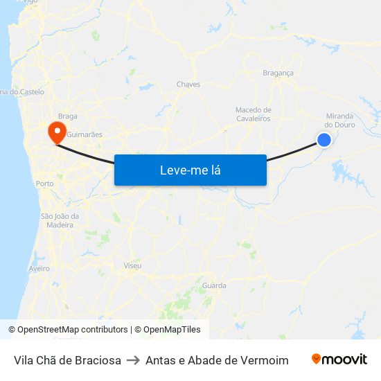 Vila Chã de Braciosa to Antas e Abade de Vermoim map