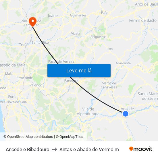 Ancede e Ribadouro to Antas e Abade de Vermoim map