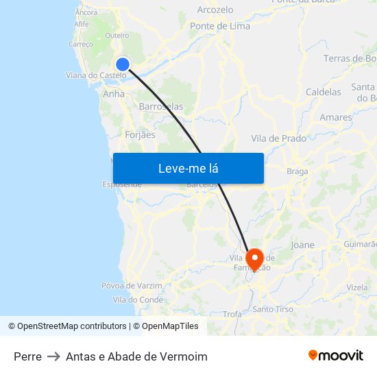 Perre to Antas e Abade de Vermoim map