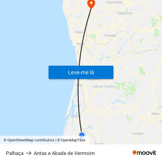 Palhaça to Antas e Abade de Vermoim map