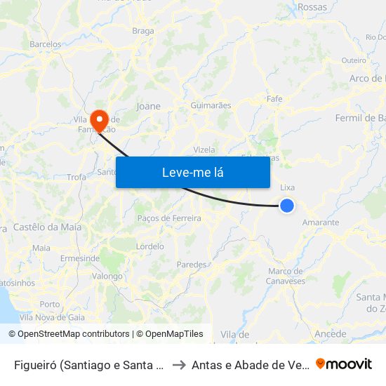 Figueiró (Santiago e Santa Cristina) to Antas e Abade de Vermoim map