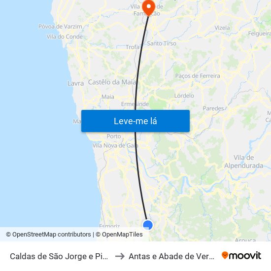 Caldas de São Jorge e Pigeiros to Antas e Abade de Vermoim map