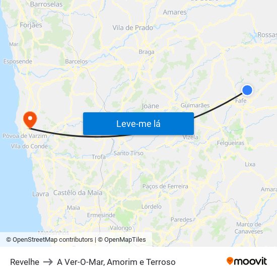 Revelhe to A Ver-O-Mar, Amorim e Terroso map