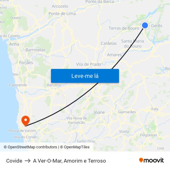 Covide to A Ver-O-Mar, Amorim e Terroso map