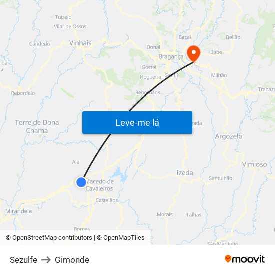 Sezulfe to Gimonde map