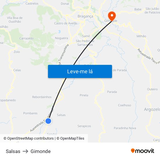 Salsas to Gimonde map