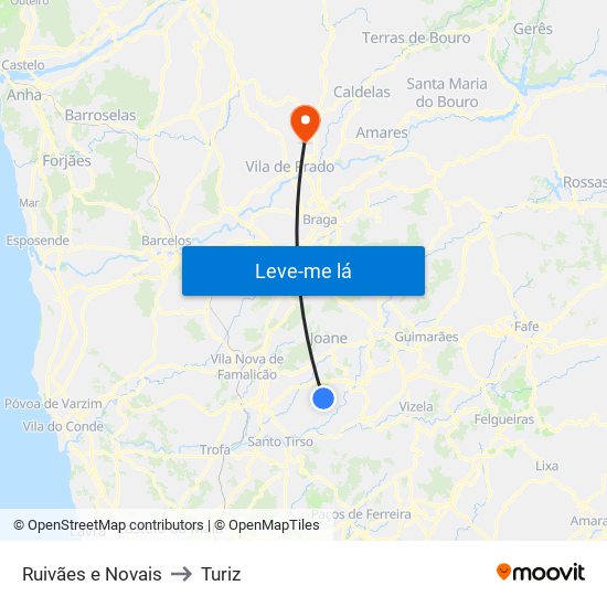 Ruivães e Novais to Turiz map