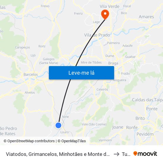 Viatodos, Grimancelos, Minhotães e Monte de Fralães to Turiz map