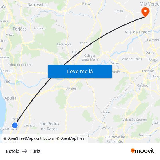 Estela to Turiz map