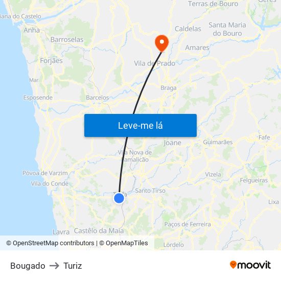 Bougado to Turiz map