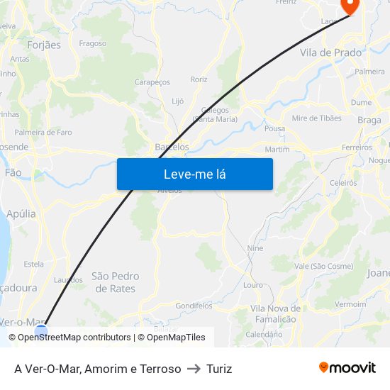 A Ver-O-Mar, Amorim e Terroso to Turiz map