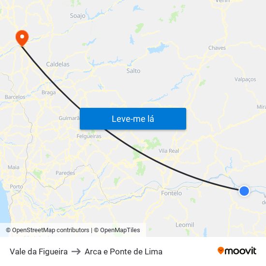 Vale da Figueira to Arca e Ponte de Lima map