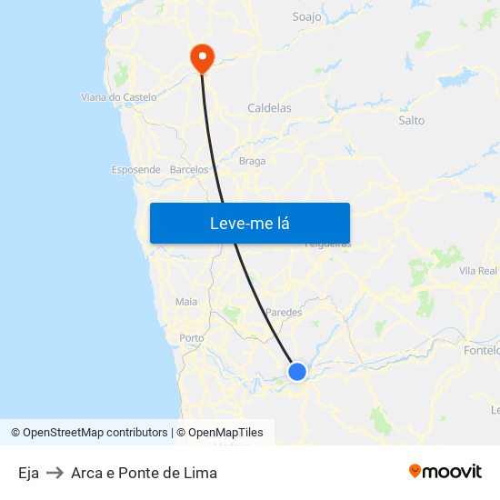 Eja to Arca e Ponte de Lima map
