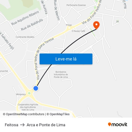Feitosa to Arca e Ponte de Lima map