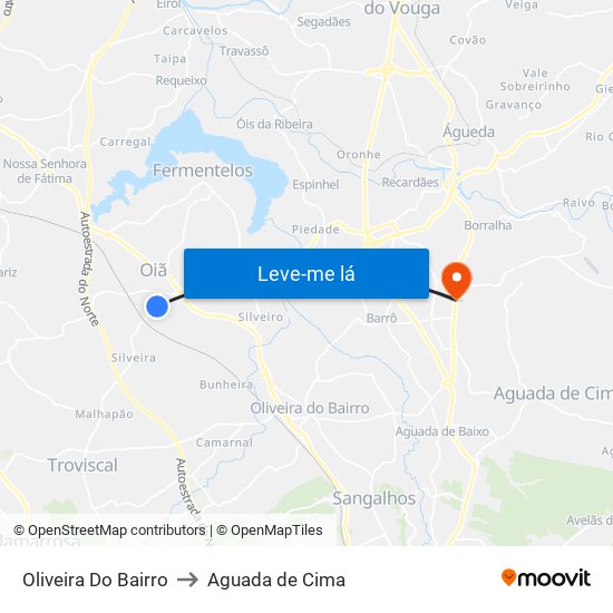 Oliveira Do Bairro to Aguada de Cima map
