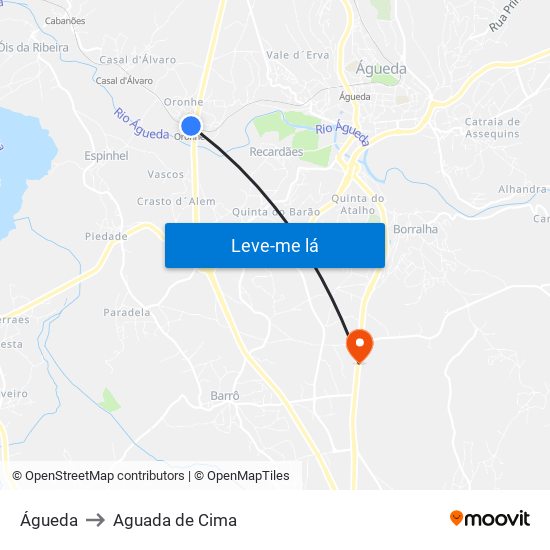 Águeda to Aguada de Cima map