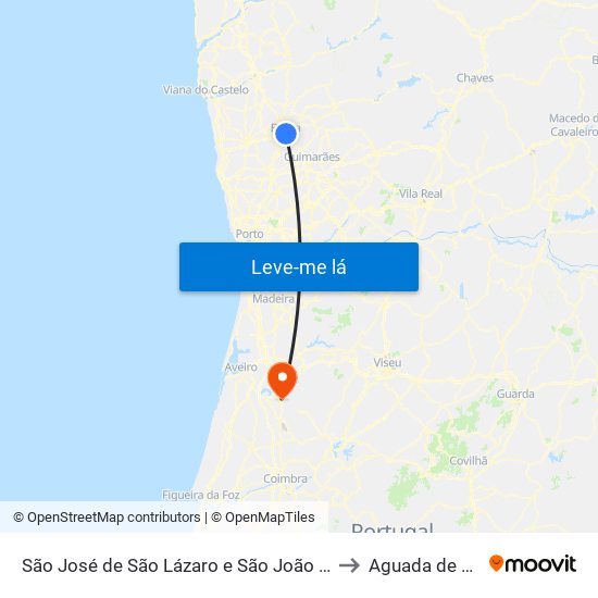 São José de São Lázaro e São João do Souto to Aguada de Cima map