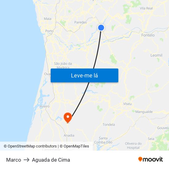 Marco to Aguada de Cima map