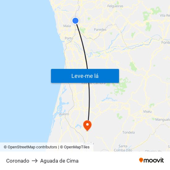 Coronado to Aguada de Cima map