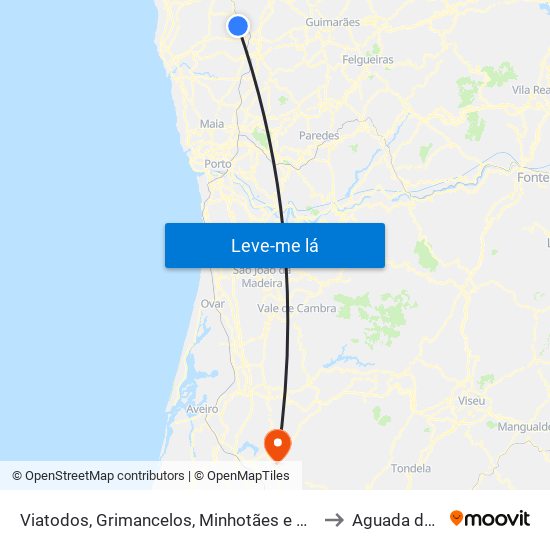 Viatodos, Grimancelos, Minhotães e Monte de Fralães to Aguada de Cima map