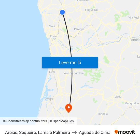 Areias, Sequeiró, Lama e Palmeira to Aguada de Cima map