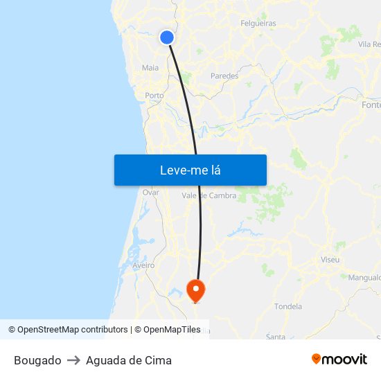Bougado to Aguada de Cima map