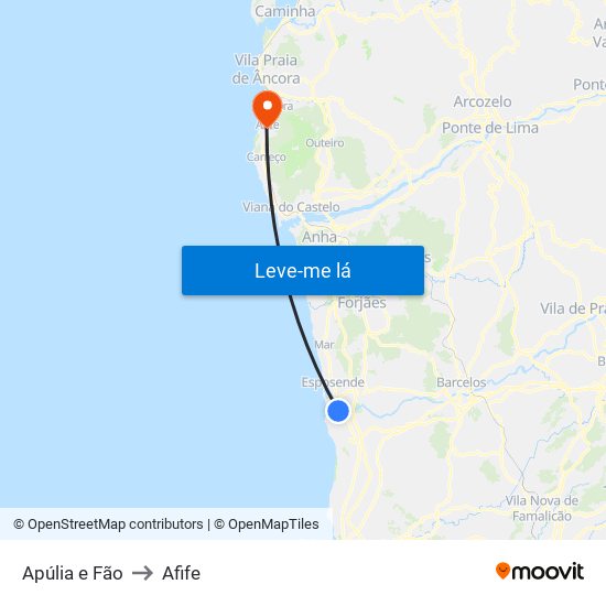 Apúlia e Fão to Afife map