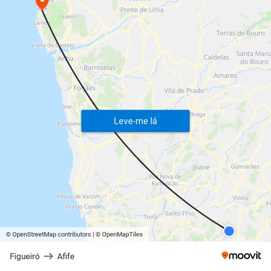 Figueiró to Afife map