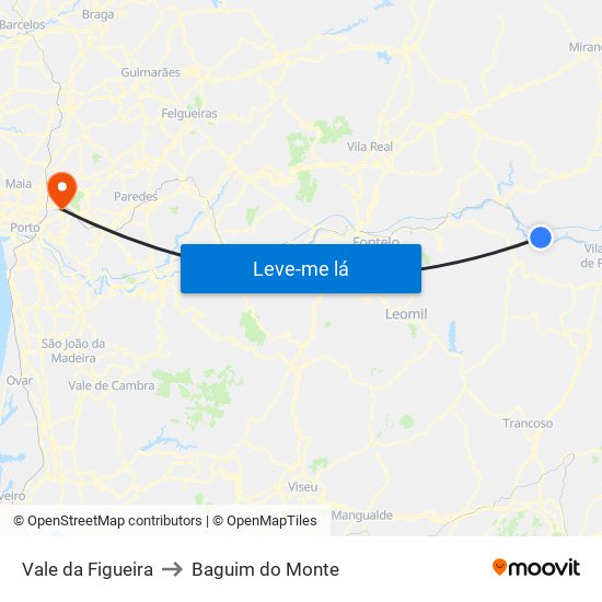 Vale da Figueira to Baguim do Monte map