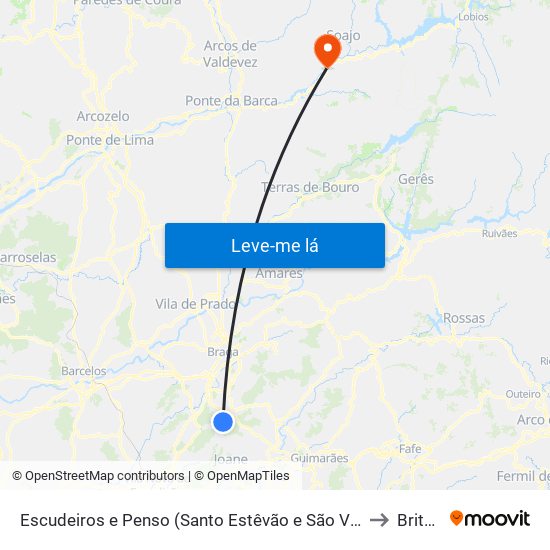 Escudeiros e Penso (Santo Estêvão e São Vicente) to Britelo map