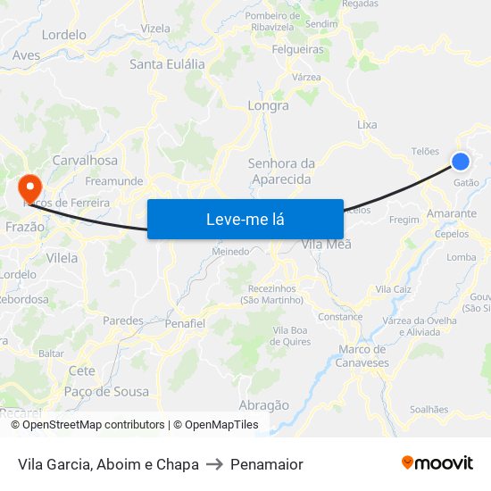 Vila Garcia, Aboim e Chapa to Penamaior map