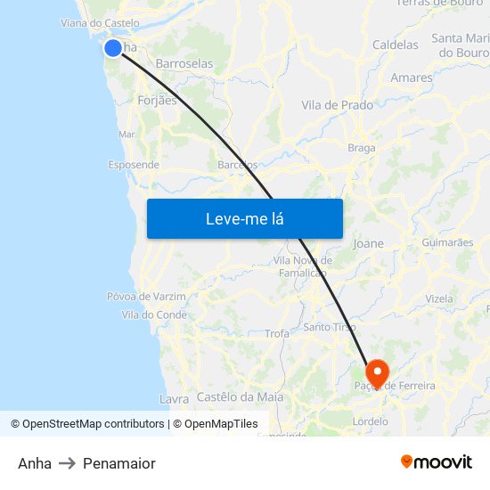 Anha to Penamaior map