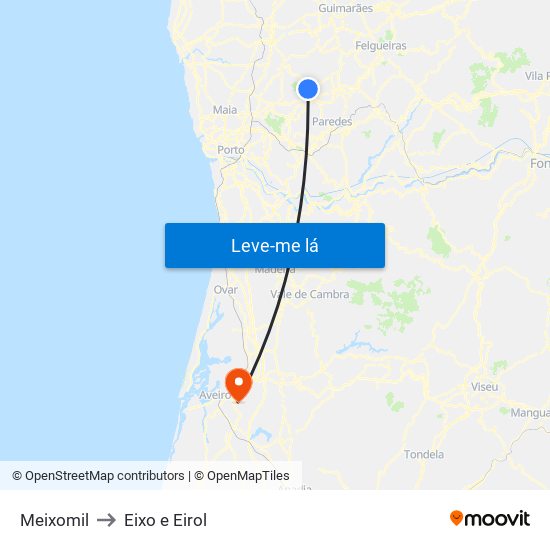 Meixomil to Eixo e Eirol map