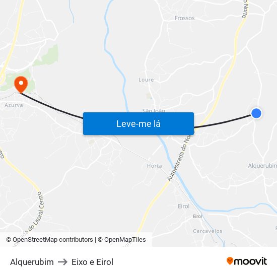 Alquerubim to Eixo e Eirol map